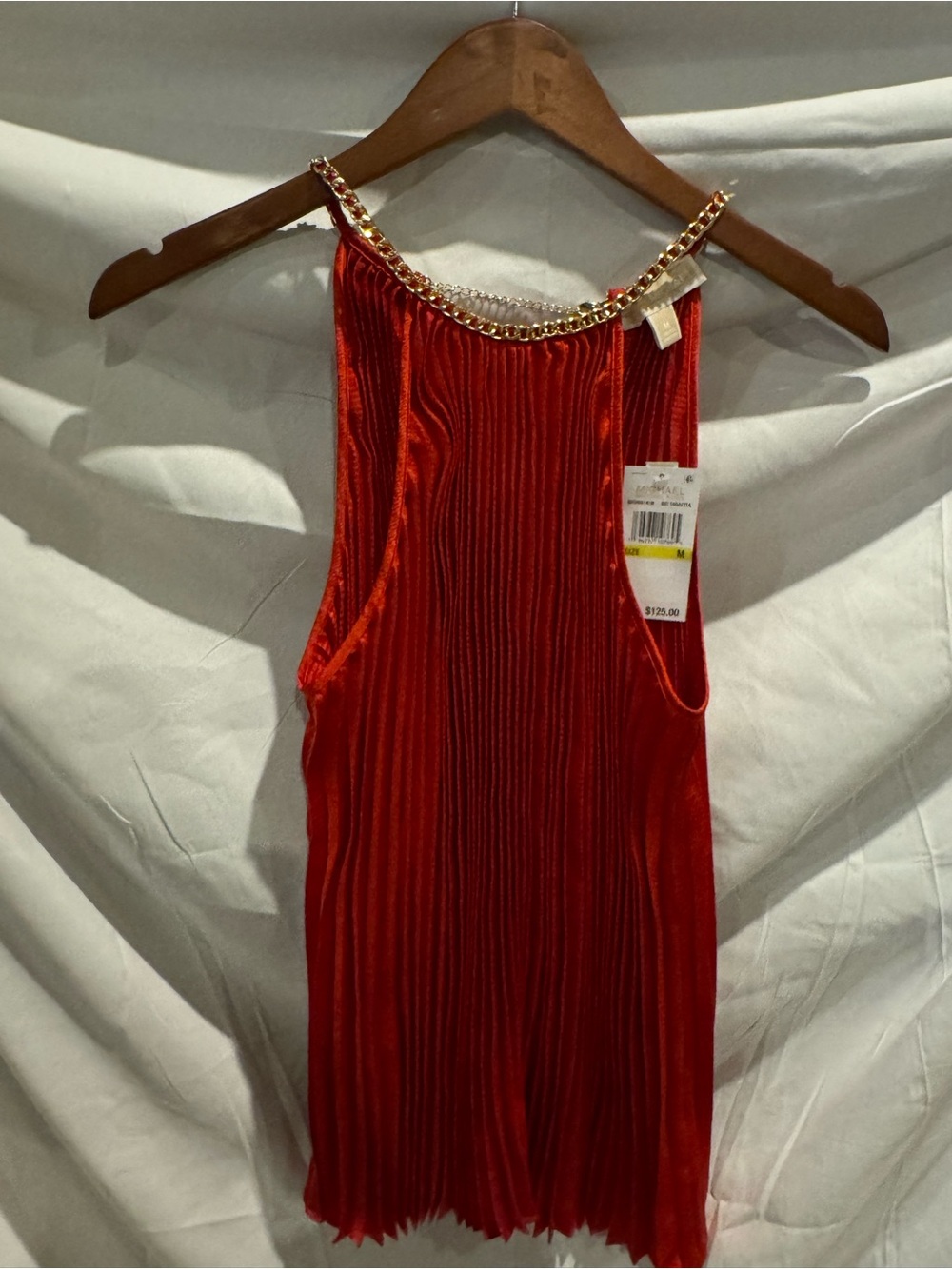 Michael Kors Halter Neck Pleated Tank ( Terracotta color )
